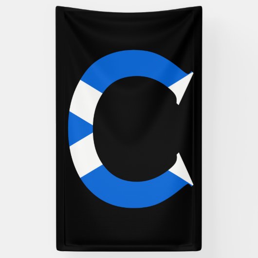C Monogram überlagert auf schottischer Flagge (v) Banner (Vertikal)