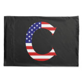 C Monogram überlagert auf US Flag Pccn Kissenbezug (Rückseite)
