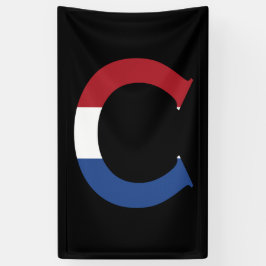 C Monogram überlagert sich auf der NLD-Flagge auf  Banner