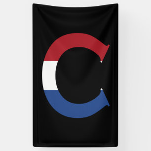 C Monogram überlagert sich auf der NLD-Flagge auf Banner