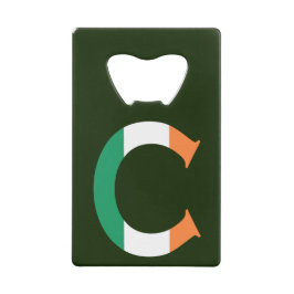 C Monogram überlagert sich auf irischem Flaggenkop Geldbeutel Flaschenöffner