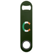 C Monogram überlagert sich auf irischer Flagge Speed Flaschenöffner (Rückseite)