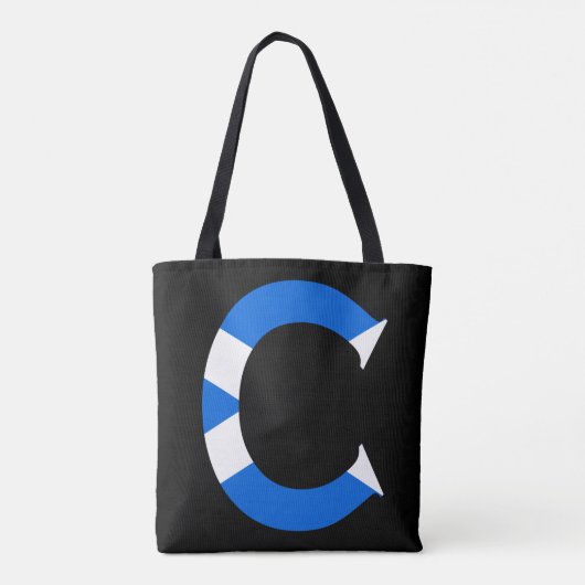 C Monogram überlagert sich auf schottischer Flagge Tasche (Rückseite)