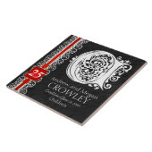 C Monogram "White Lace on Black" Anniversary Tile Fliese (Seite)
