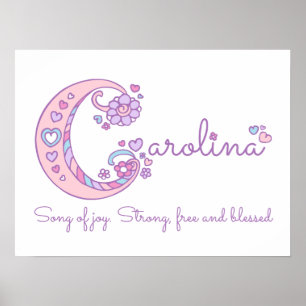 C monogramm art Carolina girls name meint poster