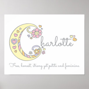C monogramm art Charlotte girls name meint poster