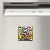 C Monogramm "Celtic Rainbow" Square Magnet (In Situ (Geschirrspüler))