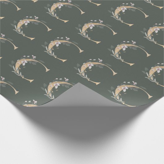C Monogramm Floral Geschenkpapier (Ecke)