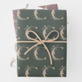 C Monogramm Floral Geschenkpapier Set (Beispiel)