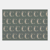 C Monogramm Floral Geschenkpapier Set (Vorderseite)
