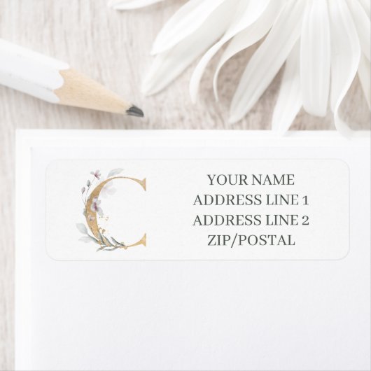 C Monogramm Floral Personalisiert (Insitu)