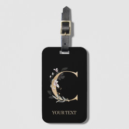 C Monogramm Floral Personalisiert Gepäckanhänger