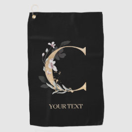 C Monogramm Floral Personalisiert Golfhandtuch
