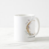 C Monogramm Floral Personalisiert Kaffeetasse (VorderseiteRechts)