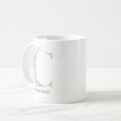 C Monogramm Floral Personalisiert Kaffeetasse (Vorderseite Links)