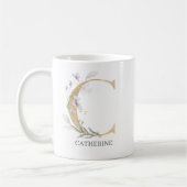 C Monogramm Floral Personalisiert Kaffeetasse (Links)