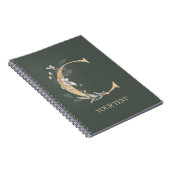 C Monogramm Floral Personalisiert Notizblock (Rechte Seite)