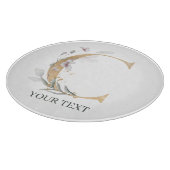 C Monogramm Floral Personalisiert Schneidebrett (Ecke)