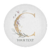 C Monogramm Floral Personalisiert Schneidebrett (Vorderseite)