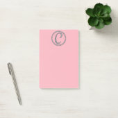 C Monogramm Klingelring Postit Notizblock (Büro)