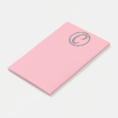 C Monogramm Klingelring Postit Notizblock (angewinkelt)