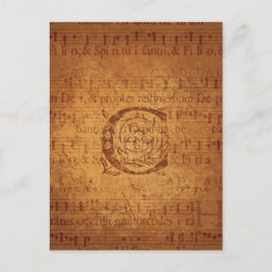 C Monogramm Postkarte