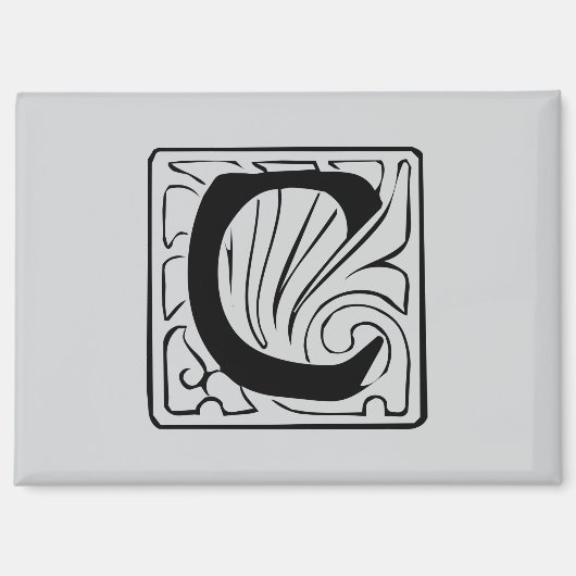 C Monogramm schwarz Magnet (Vorderseite)