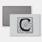 C Monogramm schwarz Magnet (Vorderseite/Rückseite)