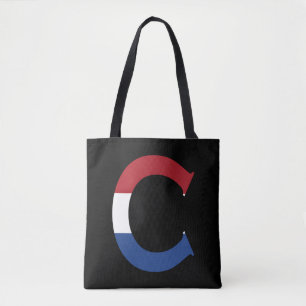 C Monogramm überlagert auf der NLD-Flagge auf bk s Tasche
