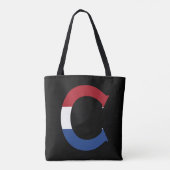 C Monogramm überlagert auf der NLD-Flagge auf bk s Tasche (Rückseite)