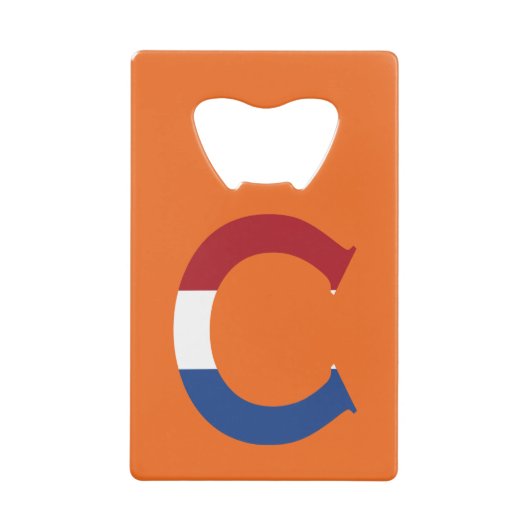 C-Monogramm überlagert auf NLD-Flagge auf oder abb Geldbeutel Flaschenöffner (Vorderseite)