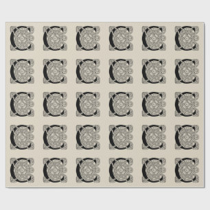 C-Monogramm Vintage-Keltischer-Knoten-Druck Geschenkpapier