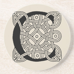C-Monogramm Vintage-Keltischer-Knoten-Druck Getränkeuntersetzer