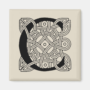 C-Monogramm Vintage-Keltischer-Knoten-Druck Magnet