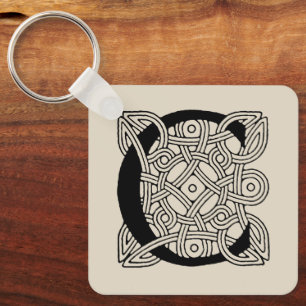 C-Monogramm Vintage-Keltischer-Knoten-Druck Schlüsselanhänger