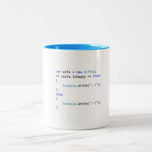 C# .NET Software-Programmierer-Kaffee/Tee-Tasse Zweifarbige Tasse (Mittel)