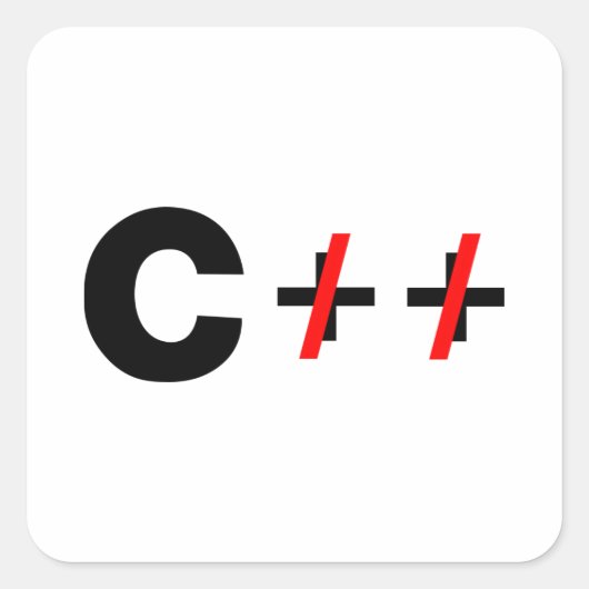 C, nicht C++ Quadratischer Aufkleber (Vorderseite)