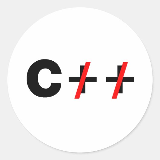 C, nicht C++ Runder Aufkleber (Vorderseite)