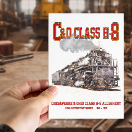 C&O Class H-8 2-6-6-6 Allegheny Steam Locomotive Postkarte