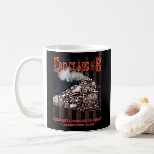 C&O Class H-8 Allegheny Locomotive - American flag Kaffeetasse (Mit Donut)