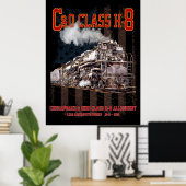 C&O Class H-8 Allegheny Locomotive - American flag Poster (Heimbüro)