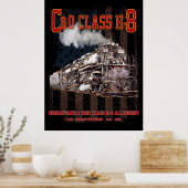 C&O Class H-8 Allegheny Locomotive - American flag Poster (Küche)