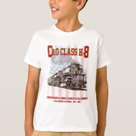 C&O Class H-8 Allegheny Locomotive - American flag T-Shirt