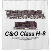 C&O Class H-8 Allegheny Steam Locomotive Profile Duschvorhang (Vorderseite)