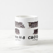 C&O Class H-8 Allegheny Steam Locomotive Profile Kaffeetasse (Mittel)