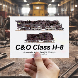C&O Class H-8 Allegheny Steam Locomotive Profile Postkarte