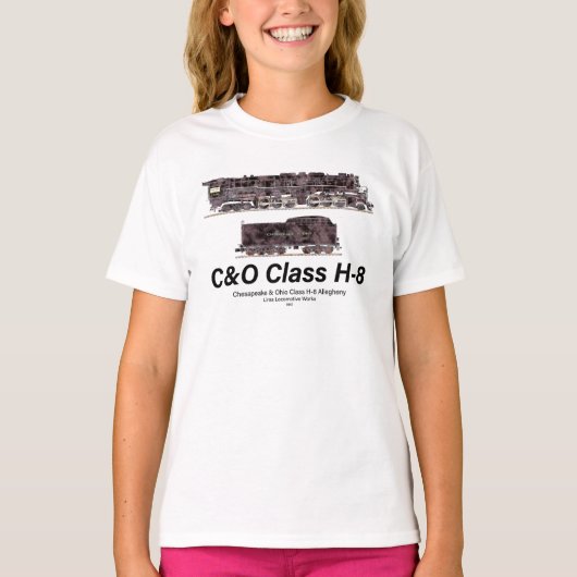 C&O Class H-8 Allegheny Steam Locomotive Profile T-Shirt (Vorderseite)