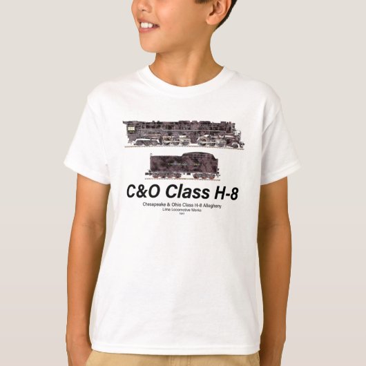 C&O Class H-8 Allegheny Steam Locomotive Profile T-Shirt (Vorderseite)
