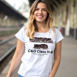 C&O Class H-8 Allegheny Steam Locomotive Profile T-Shirt