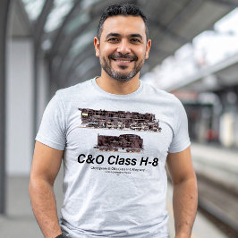 C&O Class H-8 Allegheny Steam Locomotive Profile T-Shirt